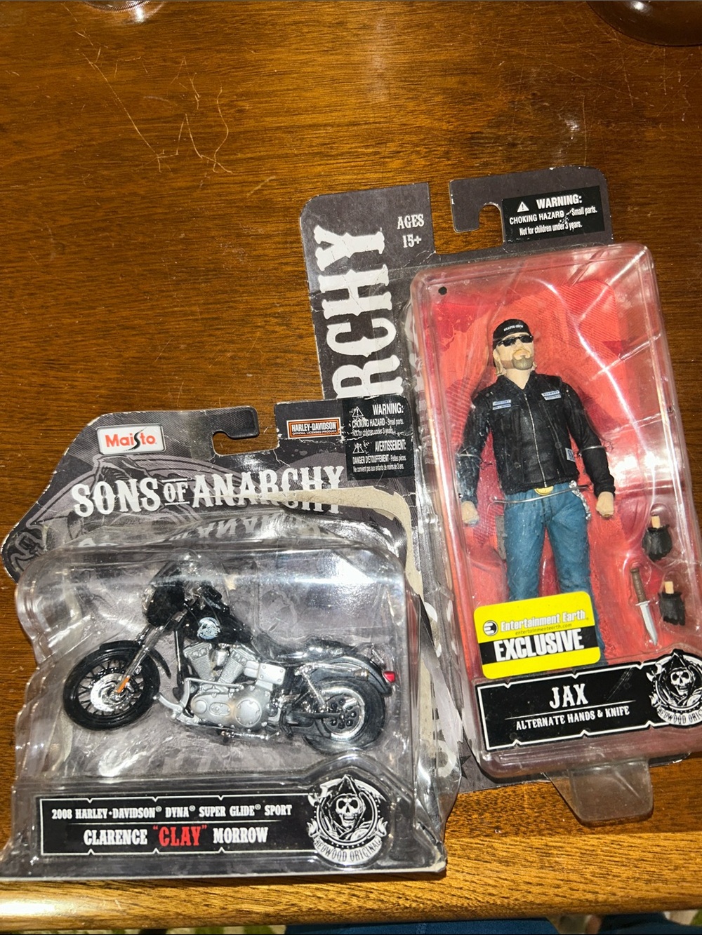 SOA   JAX and Clay’s Harley bundle. JAX is sealed. Harley has been opened.